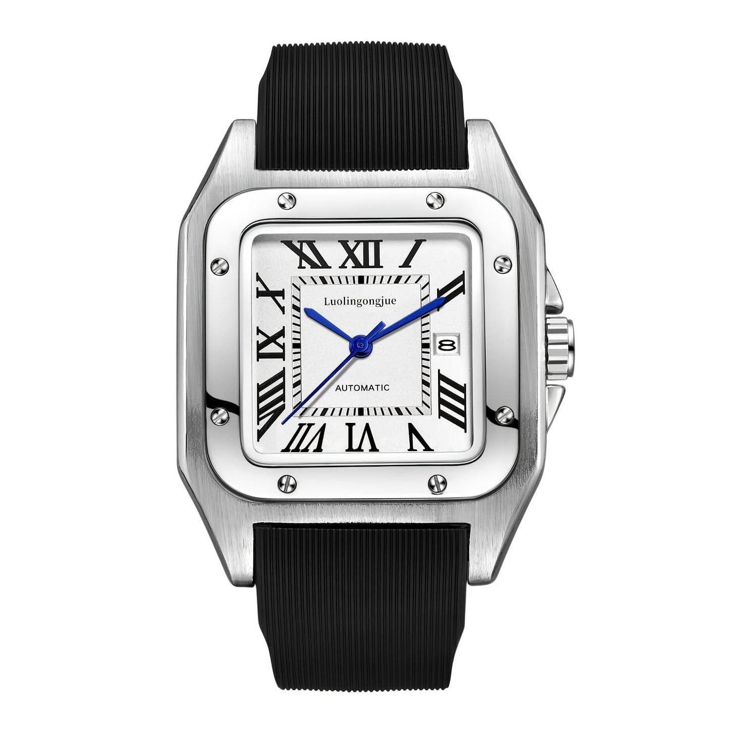 Men's Business Mechanical Watch, Zinc Alloy, Self-Winding, Rubber Strap