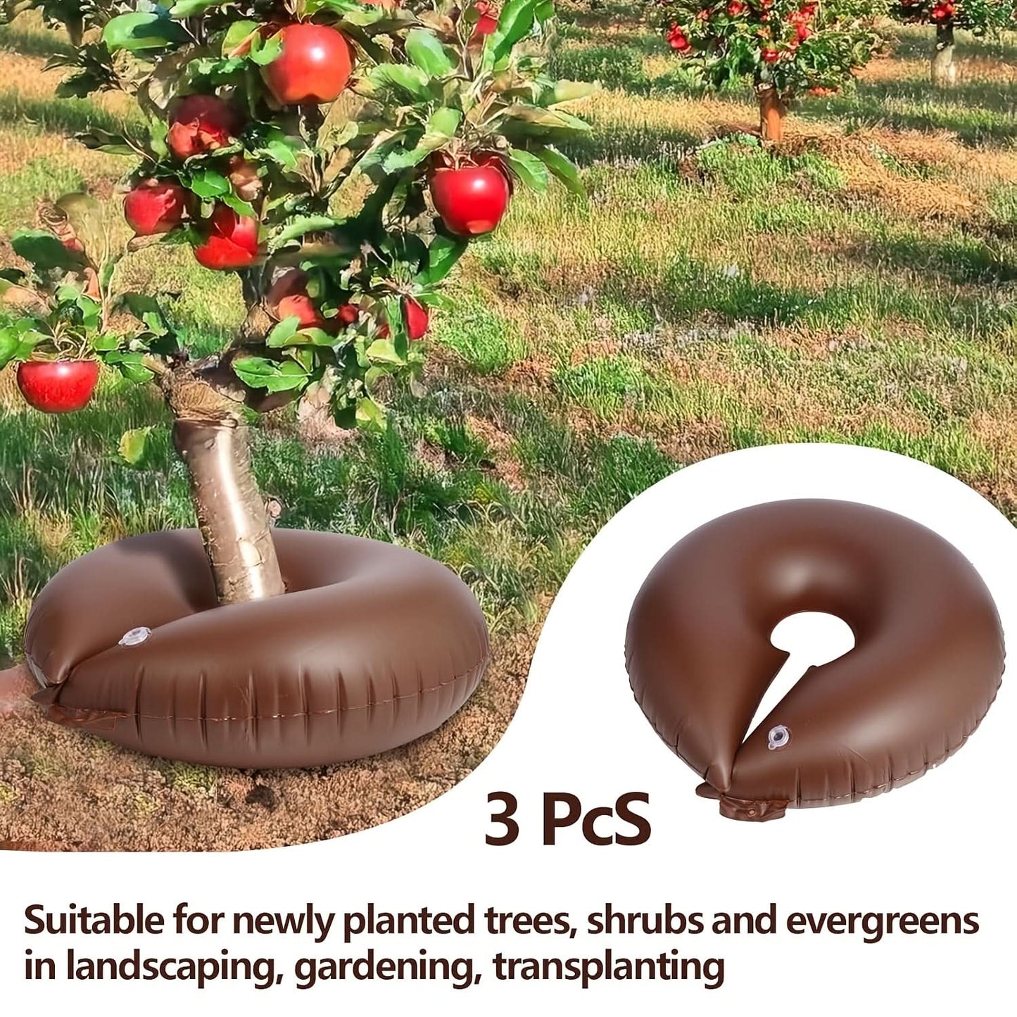 3-Pack 10-Gallon Tree Watering Bags – Slow-Release PVC Irrigation Rings