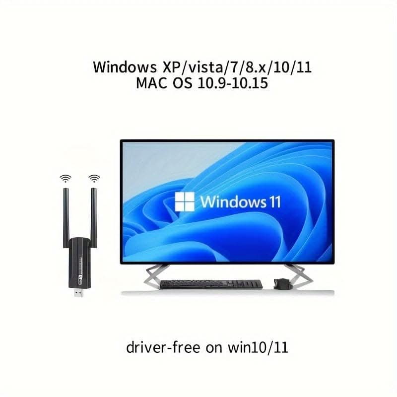 High-Speed 1300Mbps Wireless USB WiFi Adapter - Dual Band with USB 3.0