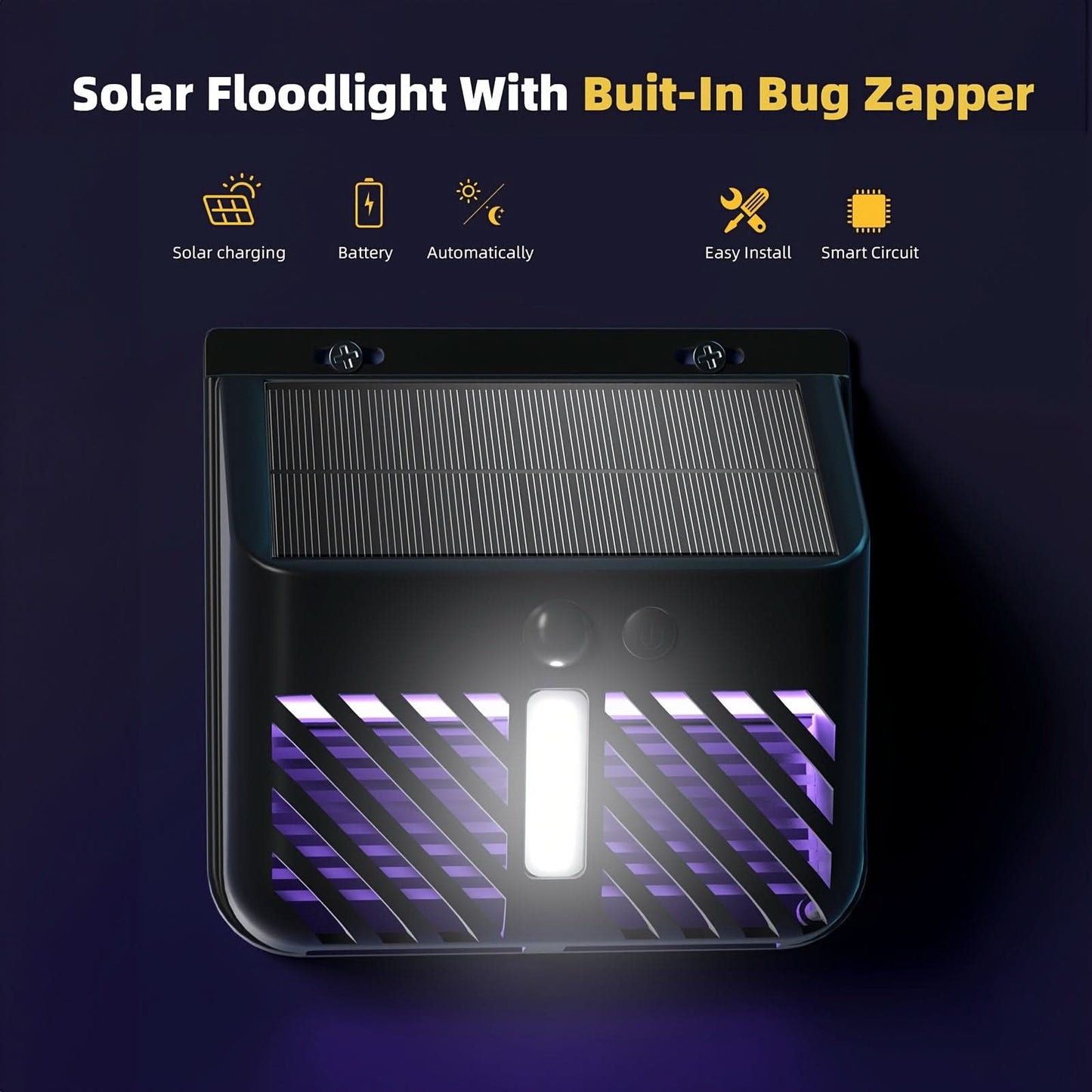 Outdoor LED Solar Mosquito Lamps - UV & Motion Sensor Wall Lamps