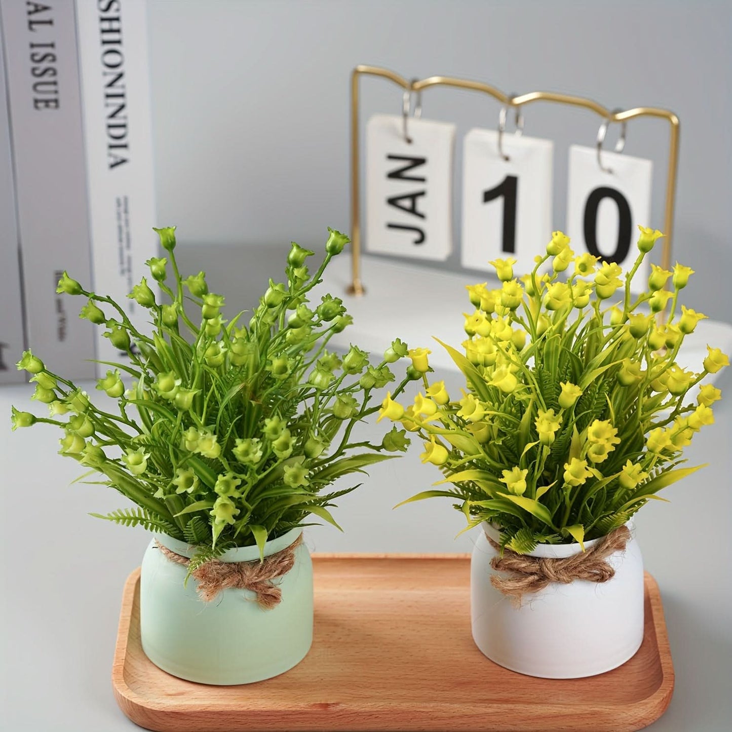 4pcs Mini Artificial Potted Plants for Home & Office Decor