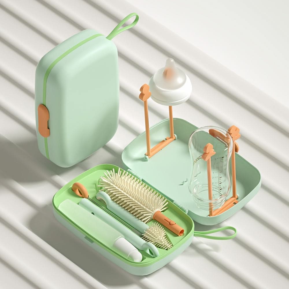 Silicone Bottle & Pacifier Brush Set with Storage Box