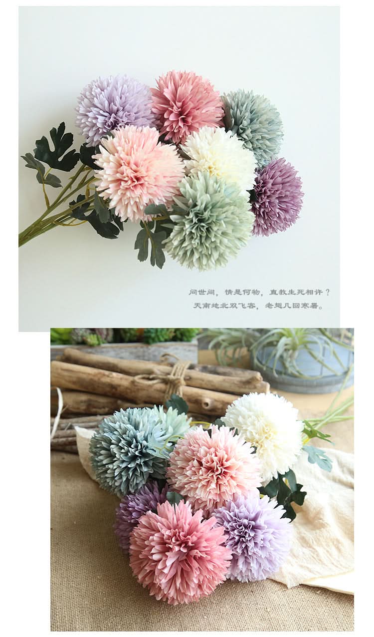 Set of 2 pcs. Dandelion Flower Ball Artificial Bouquet