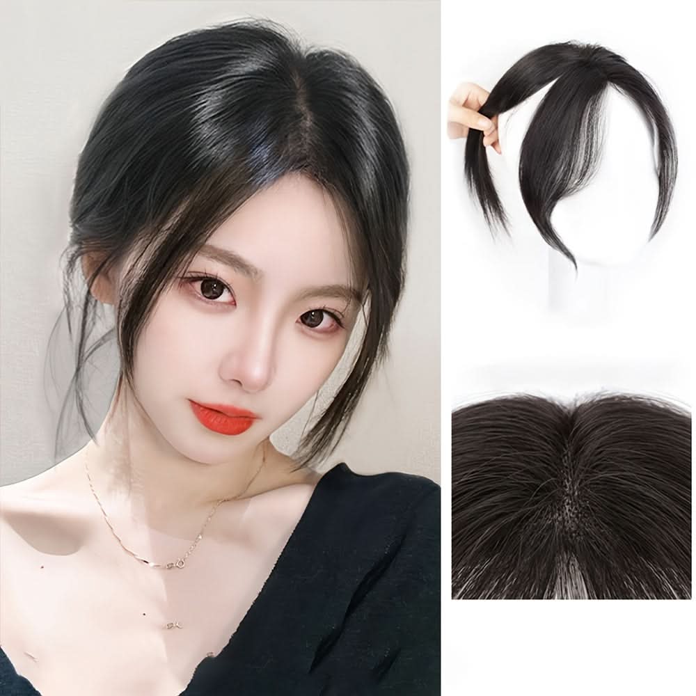 Synthetic Partial Curtain Bangs Hair Piece – Volume & Gray Coverage