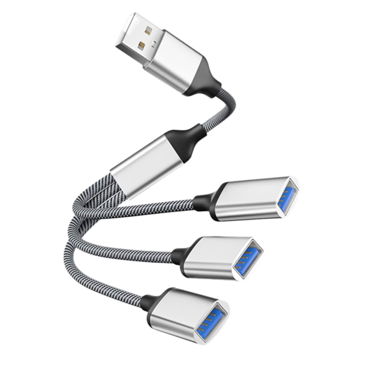 USB Splitter Y Cable: 1 Male to 3 Female Extension Hub