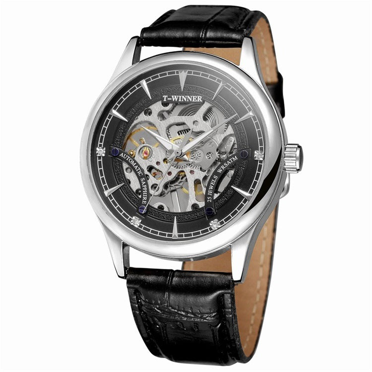 T-WINNER Hollow Automatic Mechanical Watch for Men – 30M Waterproof Timepiece