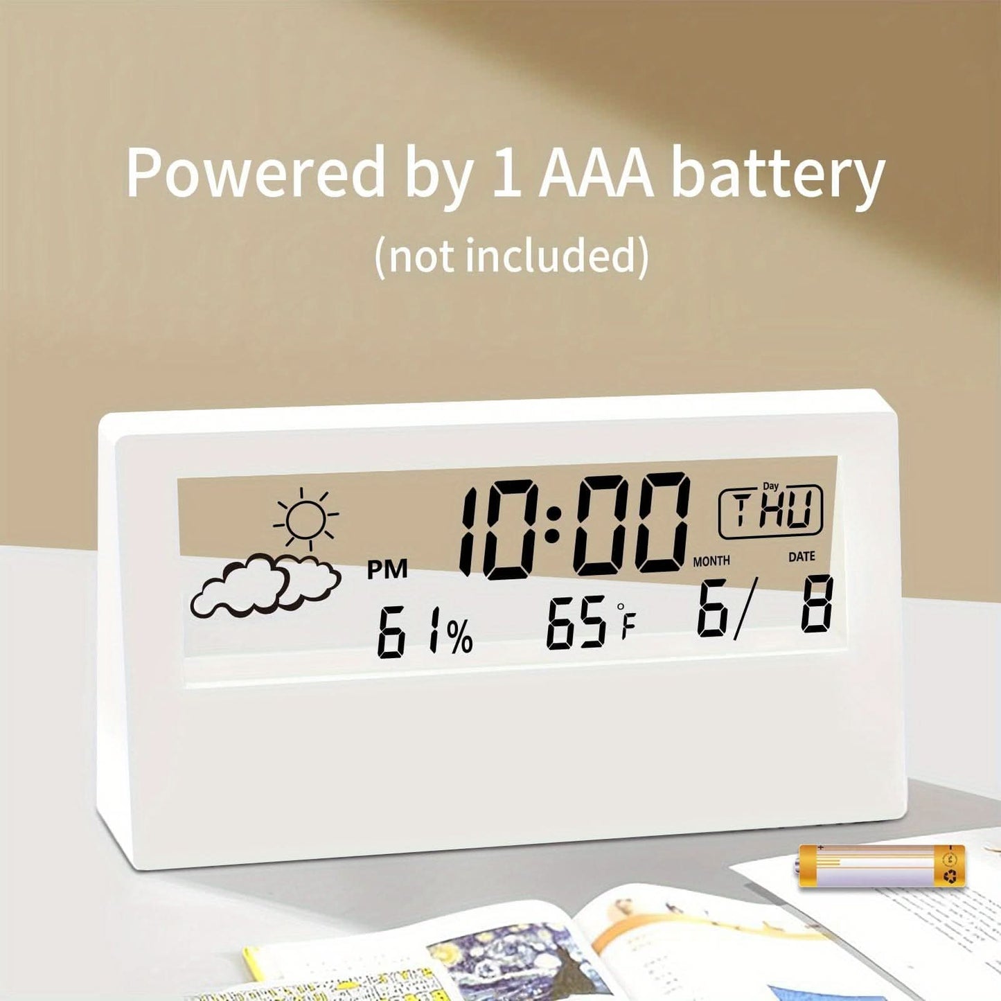 Transparent Digital Desk Clock – Modern LED Alarm Clock