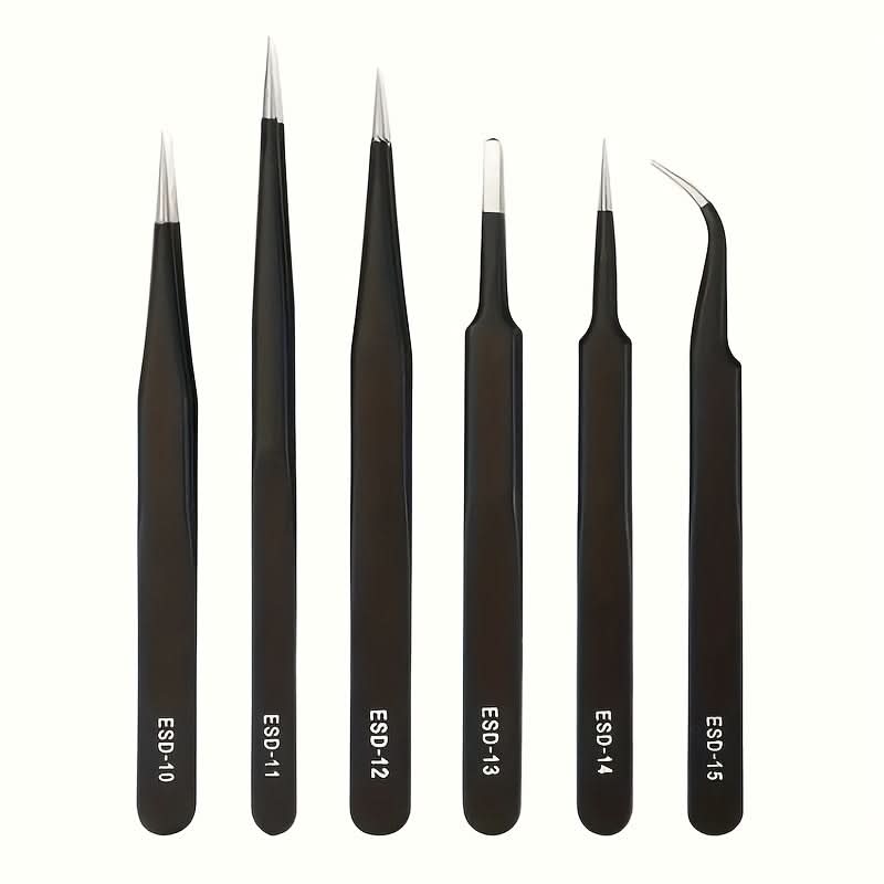 6-Piece Precision Tweezers Set for Phone Repair