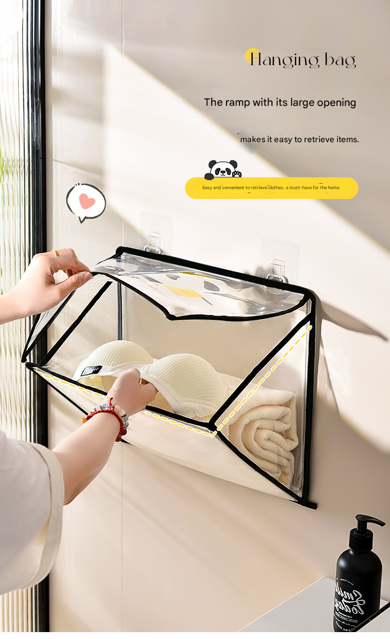Waterproof Hanging Storage Bag for Bathroom & Dorm – Wall-Mounted Clothes Organizer