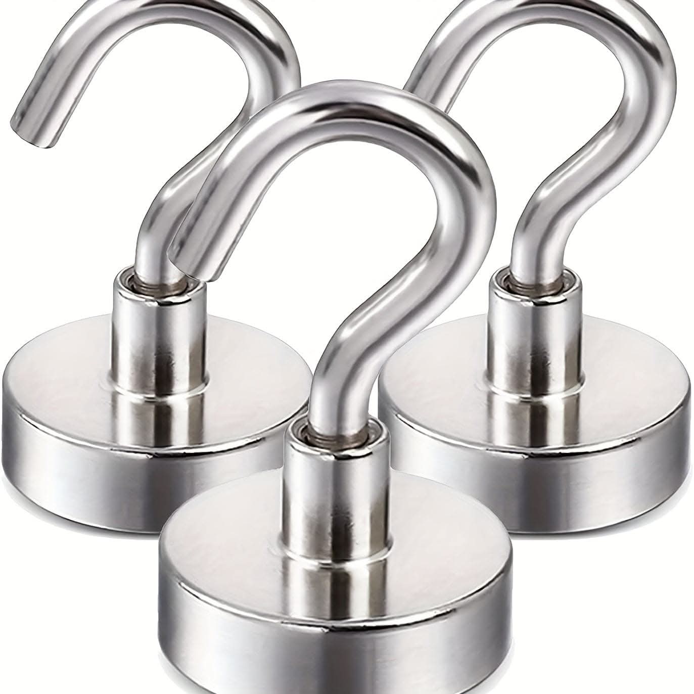 3/6/12pcs Heavy-Duty Neodymium Magnet Hooks - Strong 25lbs Capacity