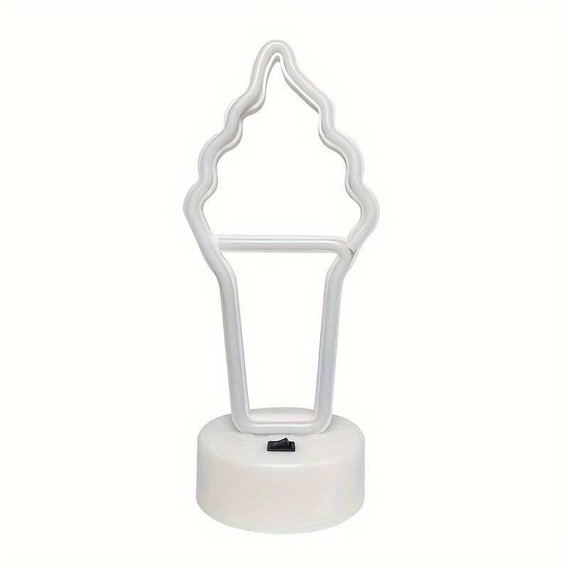 Neon Ice Cream Sign Table Lamp, USB/Battery Powered