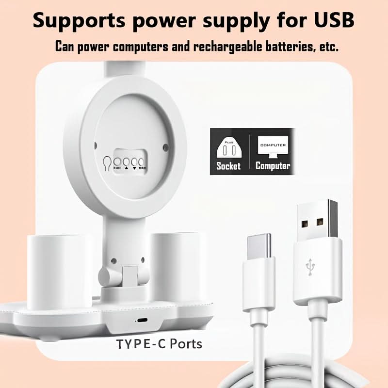 LED Desk Lamp with Touch Control & Built-in Fan - Adjustable, USB Powered