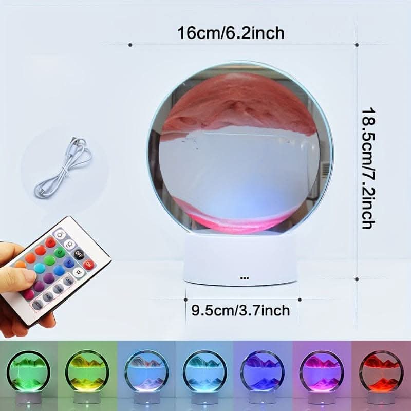 3D LED Moon Lamp with Stand – 16 Colors, Remote Control, USB Powered