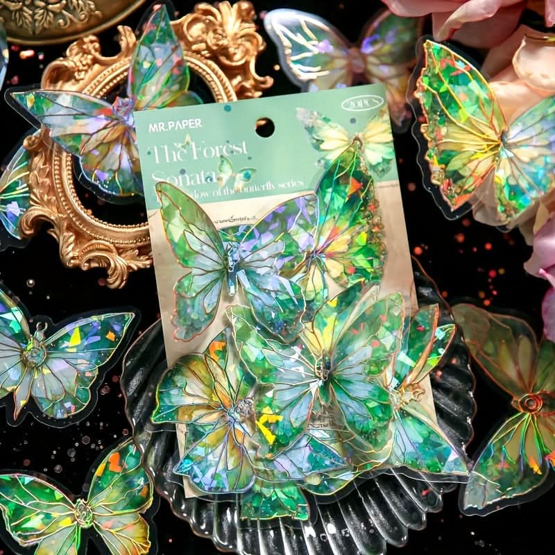 80 3D Holographic Butterfly Stickers for Crafts