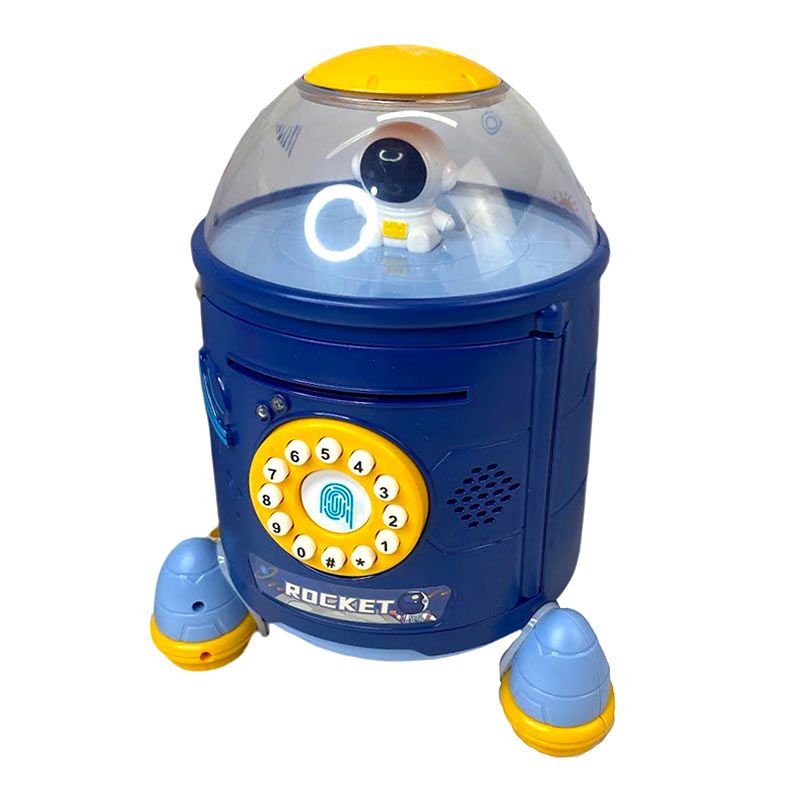Secret Rocket Code Money Box Blue