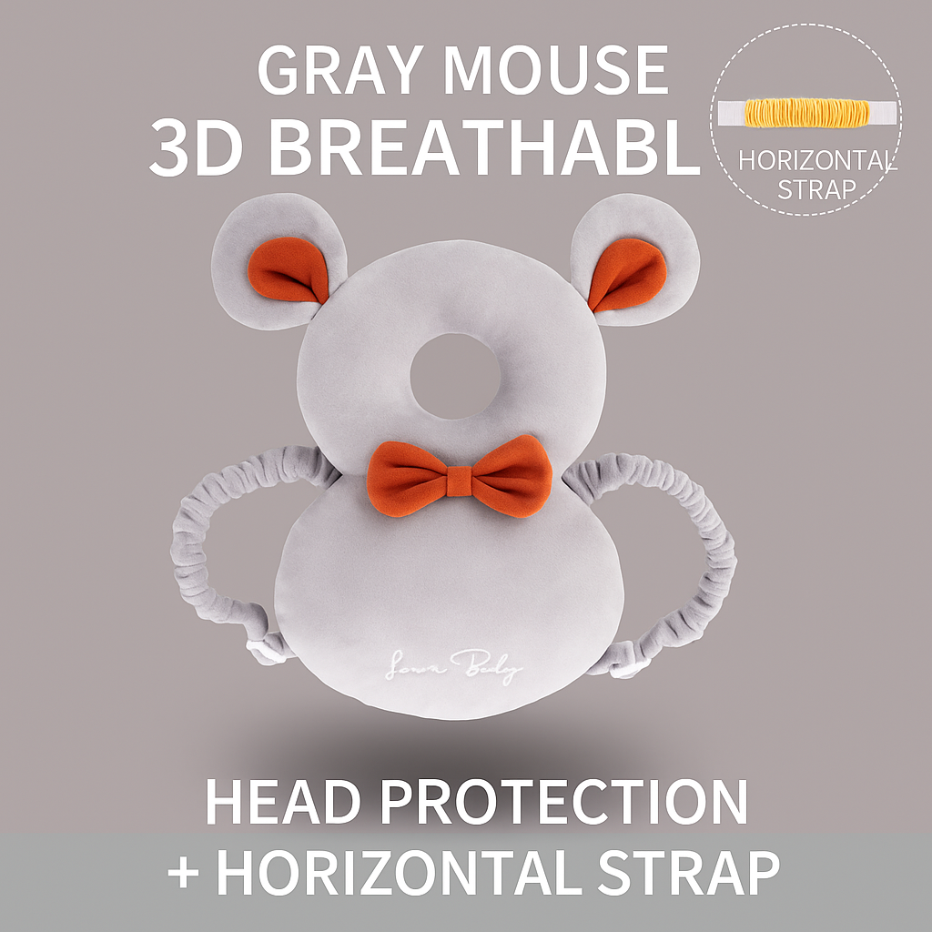 Baby Head Protection Pillow – Anti-Fall Infant Headrest with Soft Crystal Fleece