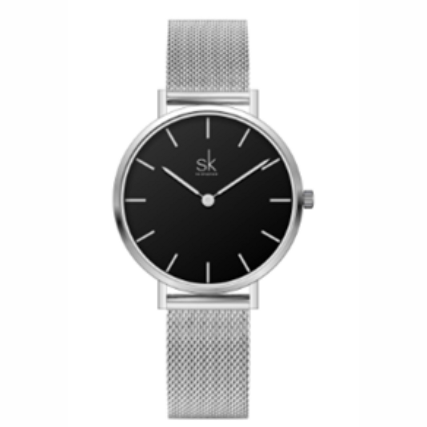 SK Women’s Luxury Quartz Watch – Mesh Strap, 32MM Waterproof Elegant Wristwatch