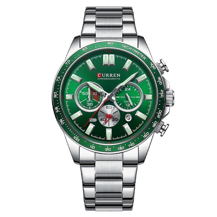 Curren 8418 steel Chronograph watch for Men