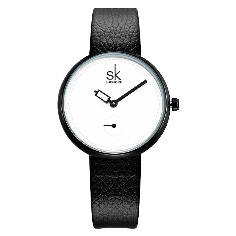 SK Women’s Quartz Dress Watch – Casual PU Leather Strap, Waterproof Fashion Wristwatch