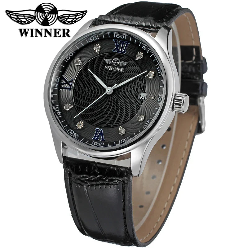T-Winner Men’s Automatic Mechanical Watch – Retro Leather Strap, Business Style