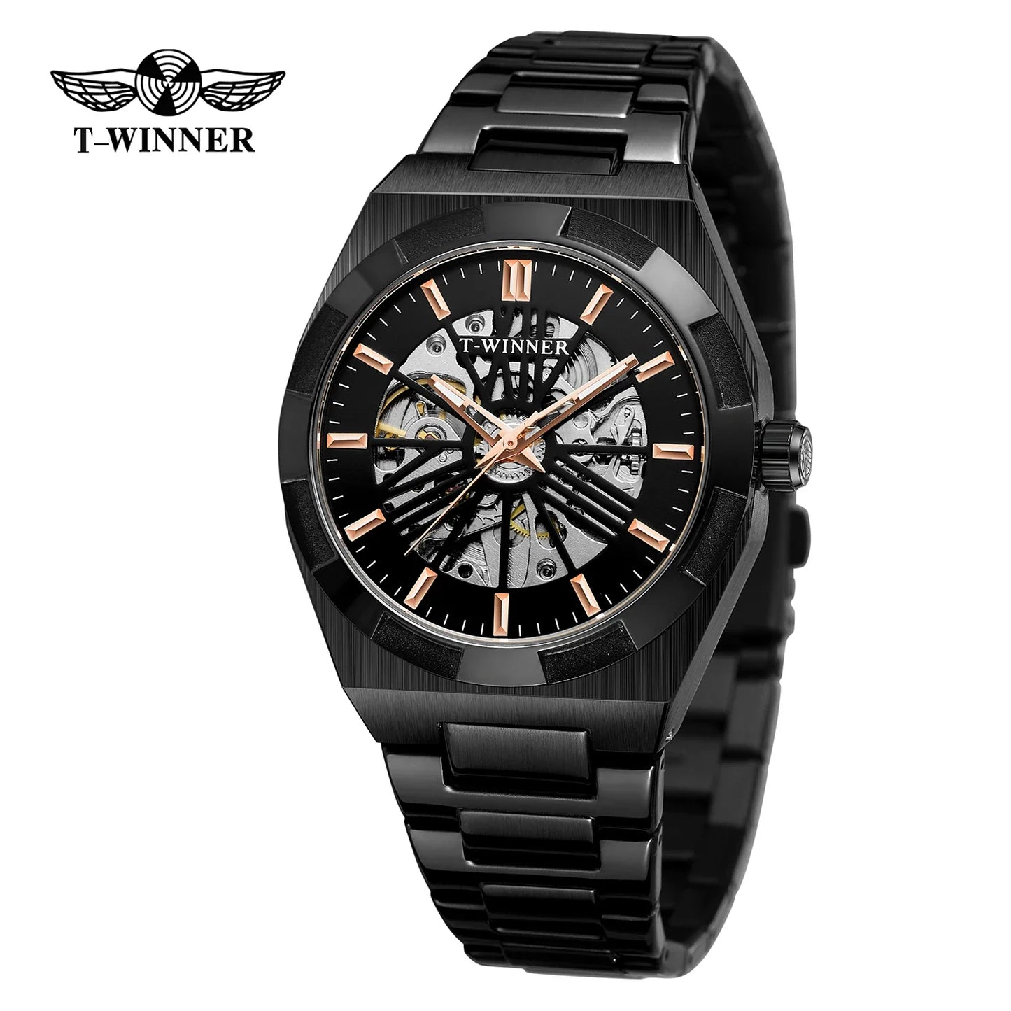 T-Winner Men’s Automatic Stainless Steel Watch – Luxury Business Wristwatch