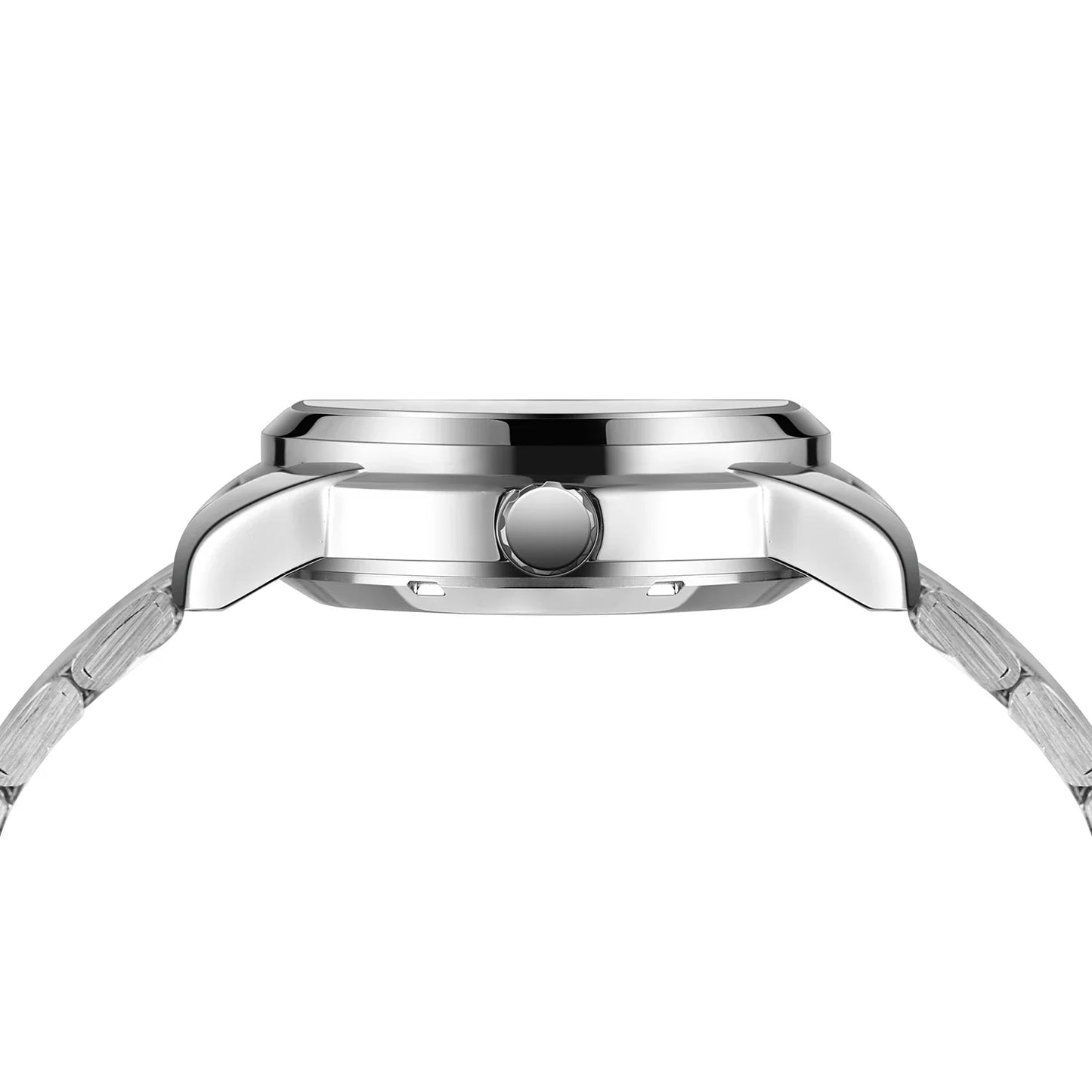 T-WINNER Men’s Mechanical Watch – Luminous Transparent Dial Stainless Steel Band