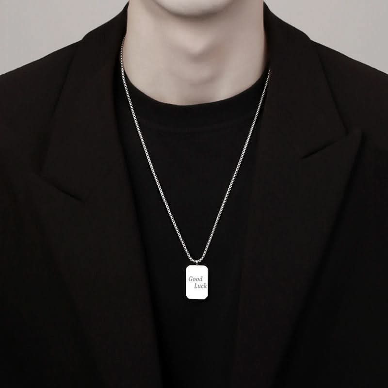 Men's Hip-hop Style Pendant Necklace – Square Tag