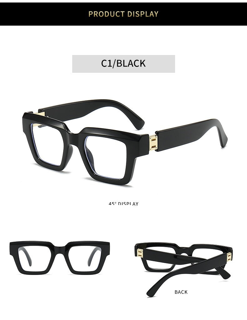 Marble Pattern Square Sunglasses with Blue Light Protection | Oversized Unisex Frame
