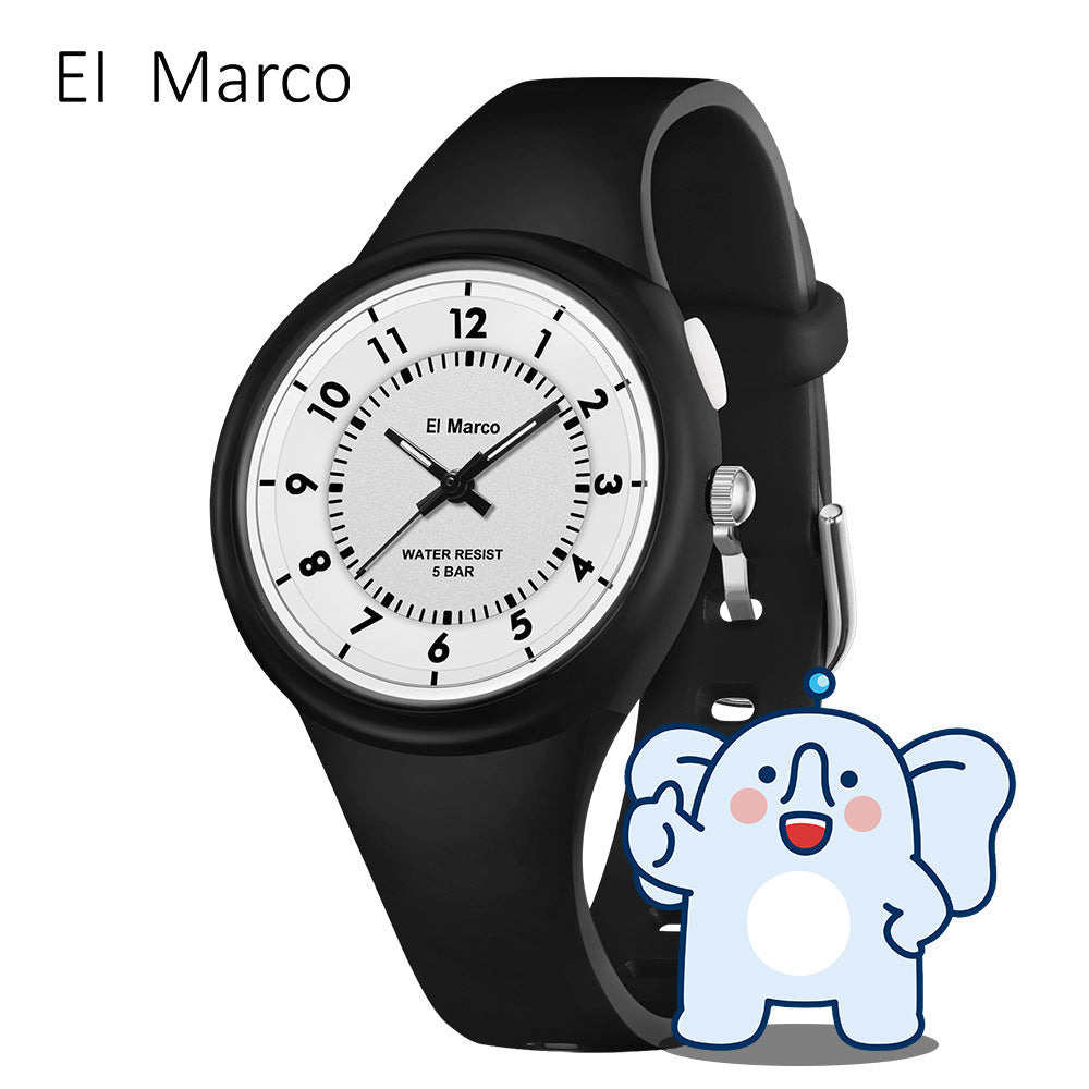 EL Marco Luminous Waterproof Quartz Watch – Kids Fashion Student Wristwatch