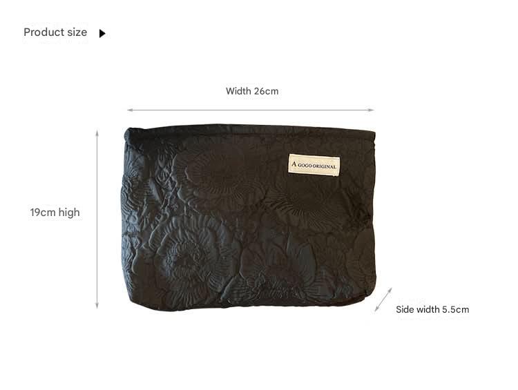 Hepburn-Style Canvas Cosmetic Bag – 3D Printed Travel Toiletry Organizer