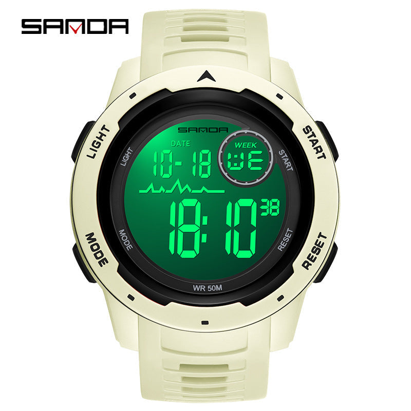 Sanda Large Screen Digital Watch – Waterproof Luminous Outdoor Unisex Watch