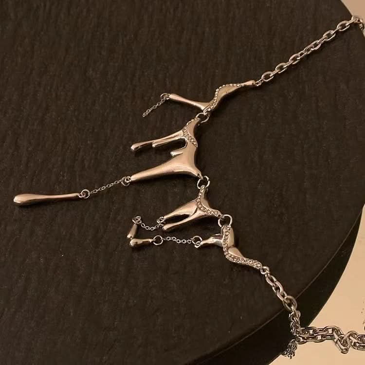 Silver Liquid Tassel Pendant Necklace