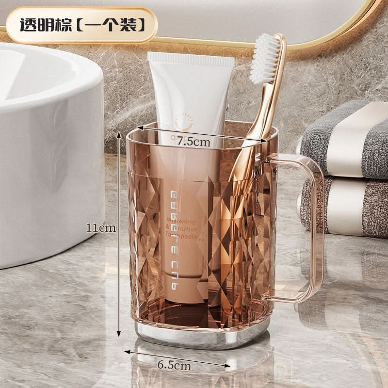 Diamond Pattern Toothbrush & Mouthwash Cup – High-Temperature Resistant