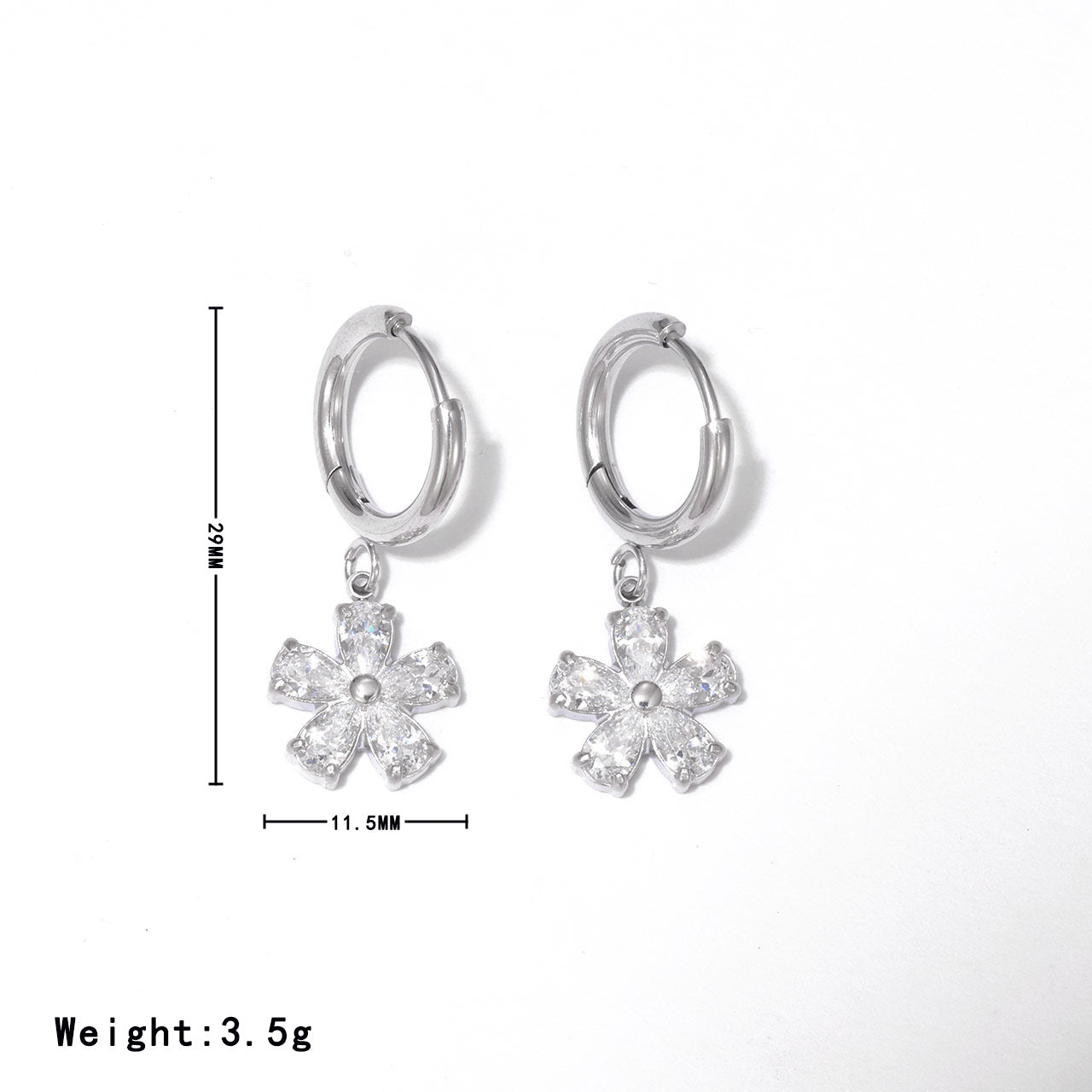 Gold & Silver Flower Earrings – Titanium Steel Floral Jewelry for Women