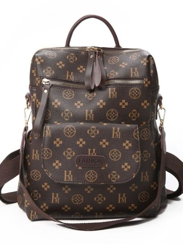 Women's PU Leather Backpack – Large-Capacity Fashion Travel & School Bag