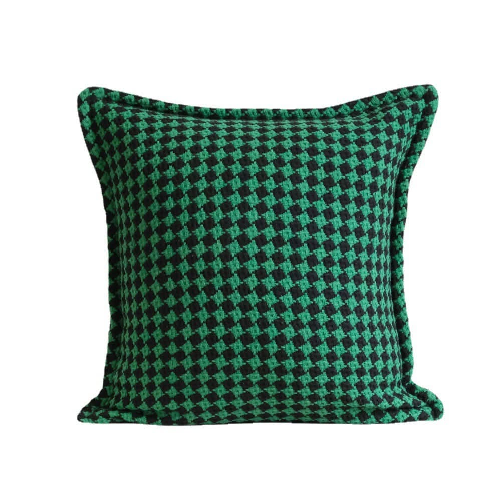 Retro Plaid Knitted Pillow Cover – Luxurious High-End Cushion