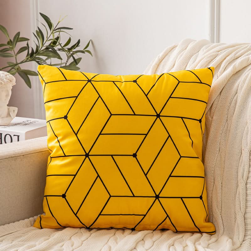 Double-Sided Short Plush Geometric Pillow Covers (Set of 2)