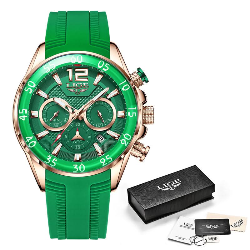 Men’s Quartz Sports Chronograph Watch –Silicone Strap