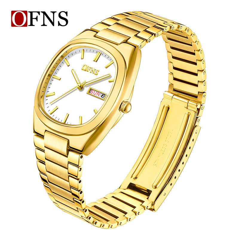 OFNS Women’s Quartz Watch – Luxury Steel Strap, Calendar Display Business Wristwatch