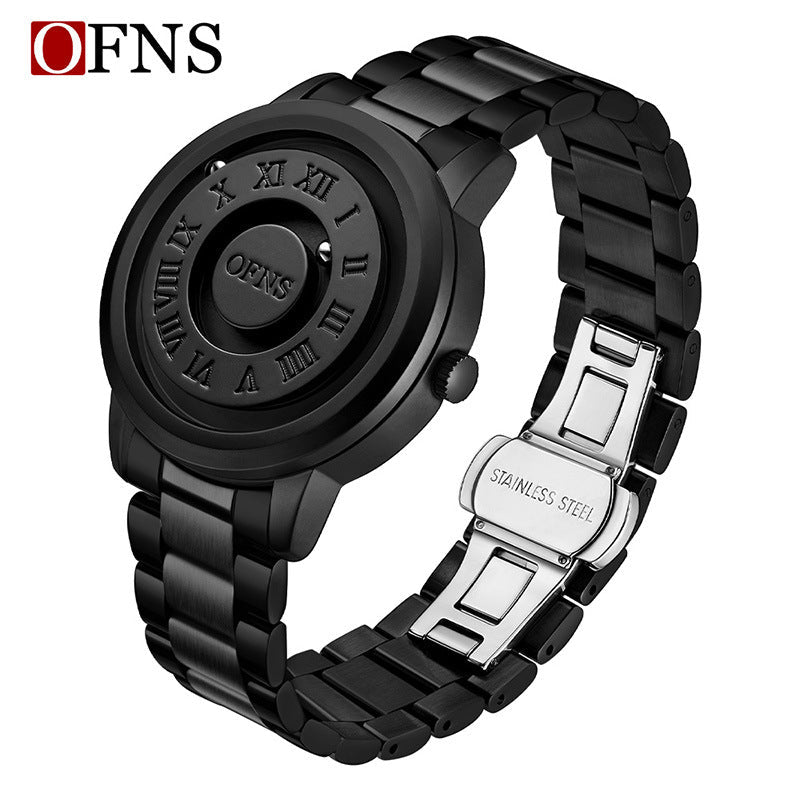 OFNS Men’s Quartz Watch – Magnetic Floating Dial, Waterproof Fashion Timepiece