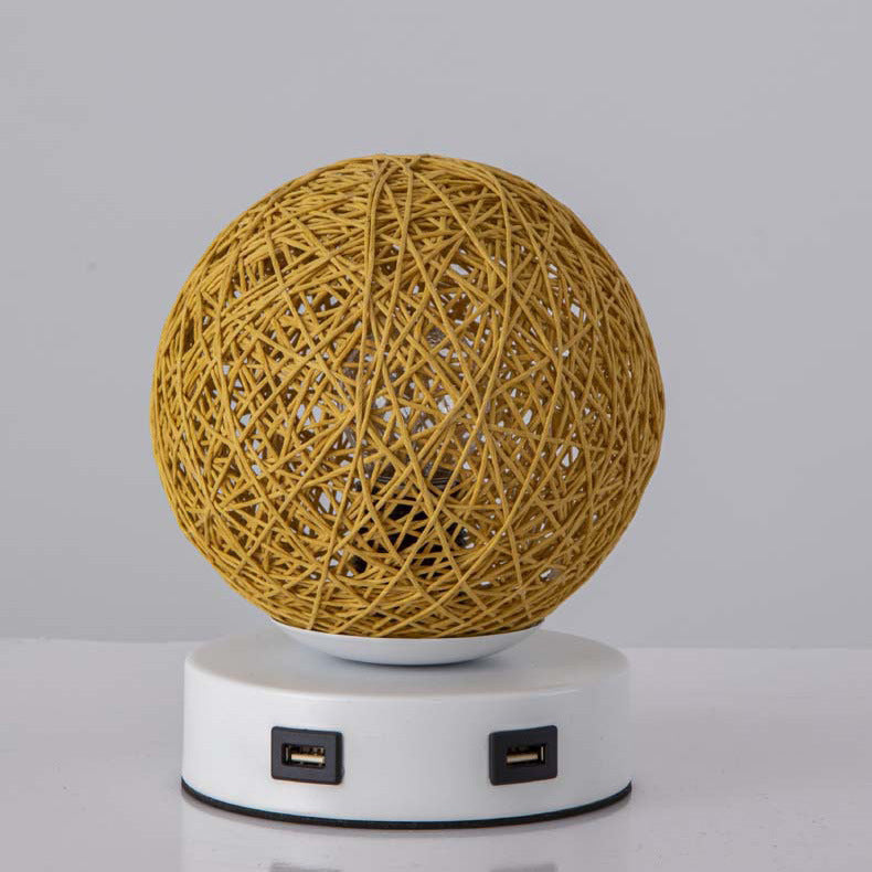 Modern Rattan USB Table Lamp with Touch Dimming – Romantic Night Light