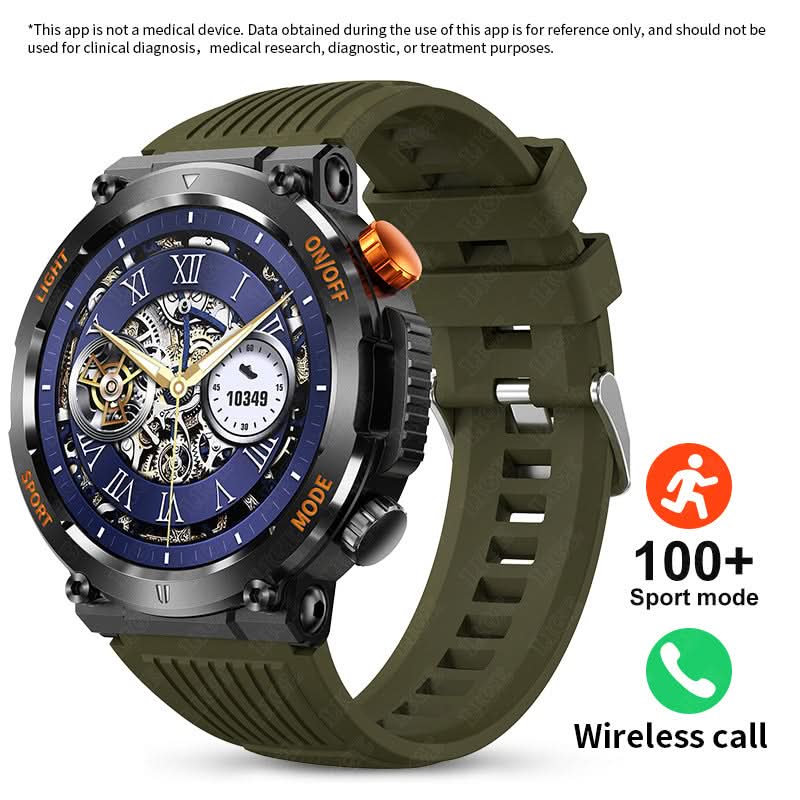 Round Dial Smartwatch for Men – Bluetooth Call, Heart Rate & Blood Pressure Monitor