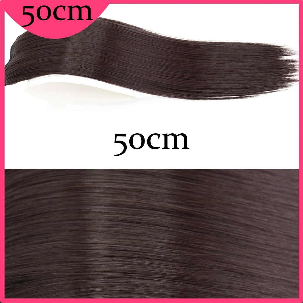 Brown Black Straight Hair Root Pad for Women – Fluffy Volumizing Insert Wig Piece