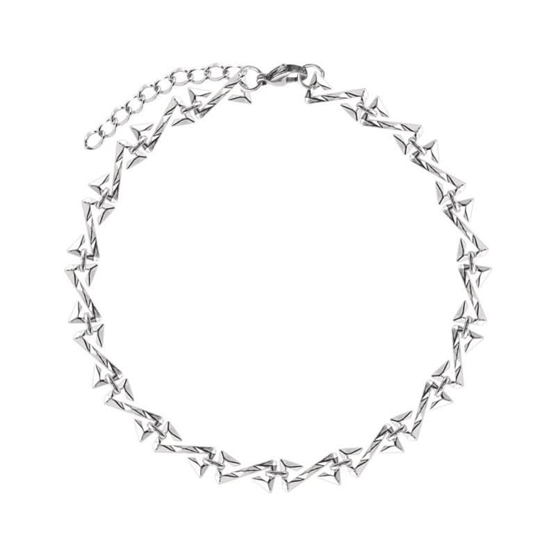 Men’s Z Letter Pendant Necklace – Silver Thorn Design