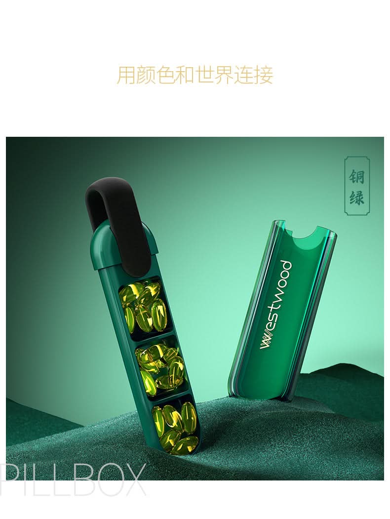 Small portable medicine box, small mini medicine box, portable pill box for morning, afternoon and evening