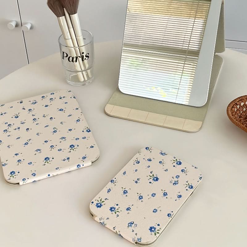 Portable Retro Floral Folding Makeup Mirror