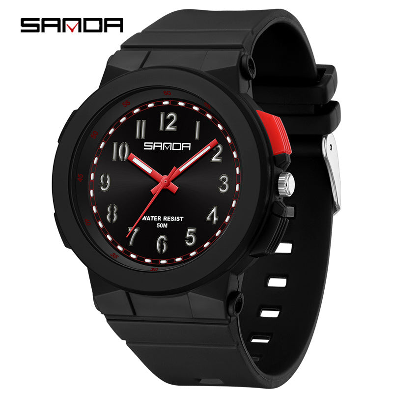 Sanda Colorful Light Watch – Waterproof Luminous Quartz Watch for Students and Kids