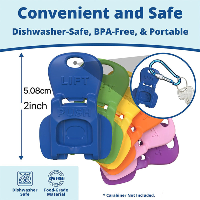 Portable Plastic Can & Bottle Opener – Dustproof Lid, Easy-to-Use Tab Lifter (Pack of 6)