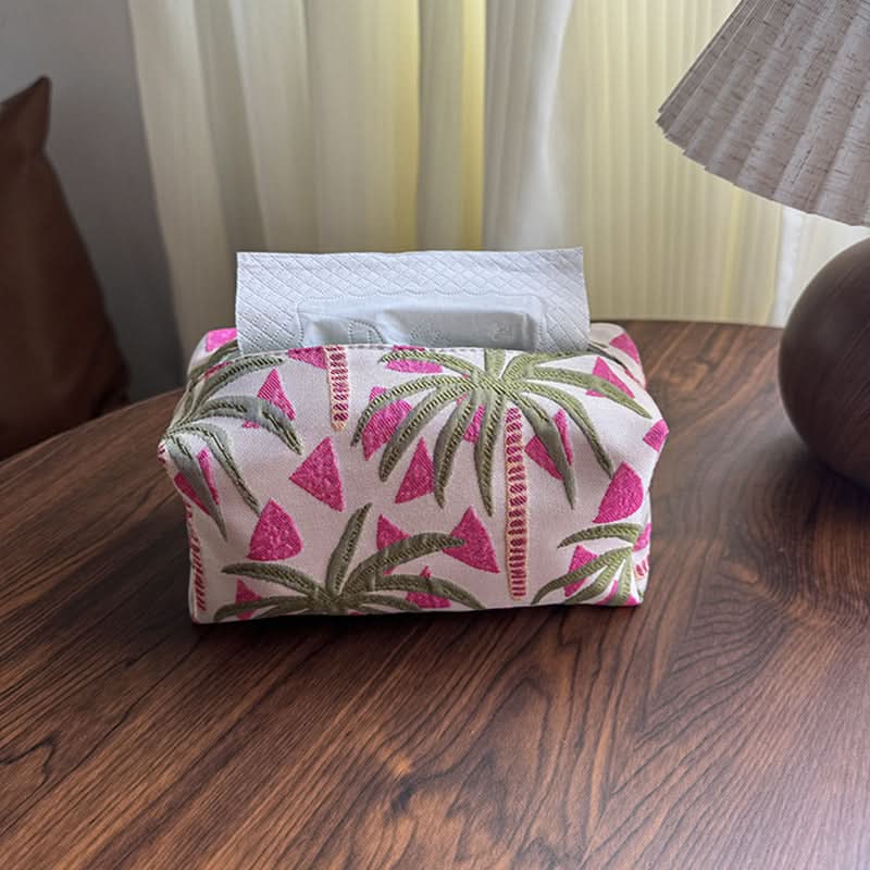 Creative Fabric Tissue Box Cover – Stylish Dust-Proof Tissue Holder for Home & Car
