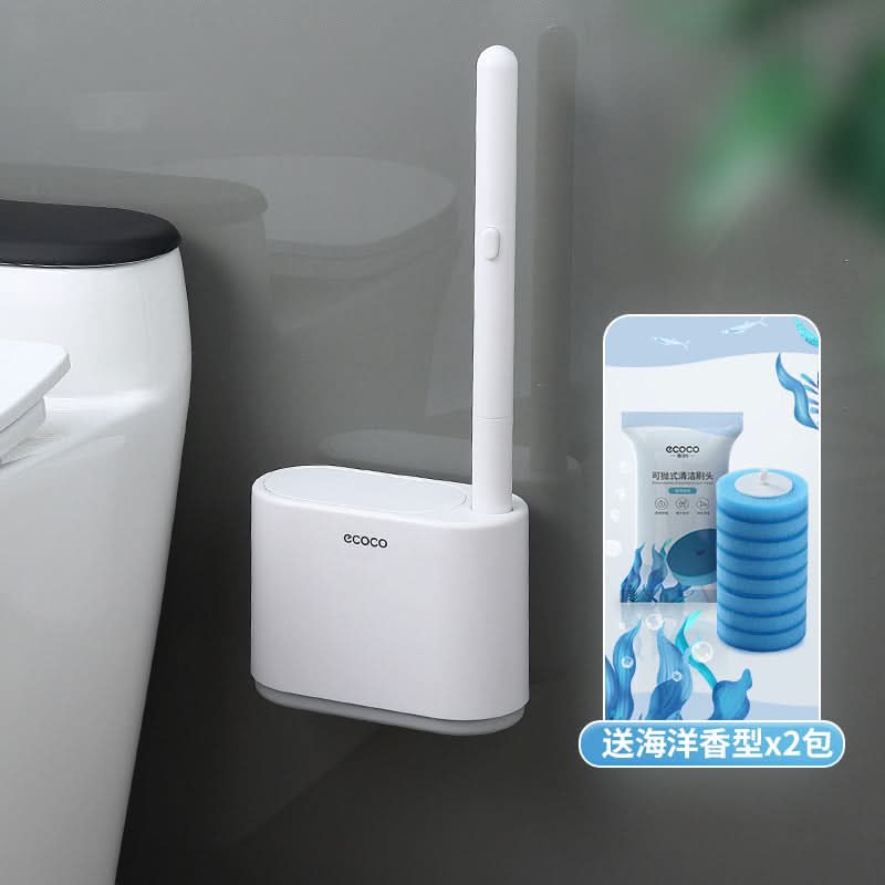 Long-Handle Toilet Brush with Holder – Deep-Cleaning
